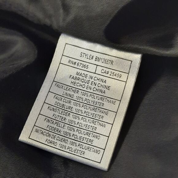 BB Dakota Steve Madden Womens Faux Leather Biker Moto Jacket XS Black Pearl Stud - Picture 9 of 10